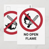Geen open vlam, verbodsbord briefkaart (Voorkant / Achterkant)