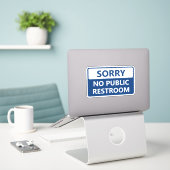 Geen openbaar toilet aanwezig bordje sticker (Laptop op bureau)