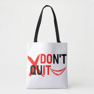 GEEN OPGEVEN – Krachtig Rood Motivatie Design Tote Bag