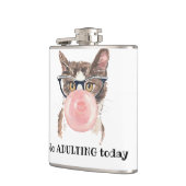 Geen opkomst vandaag grappige kat heupfles (Links)