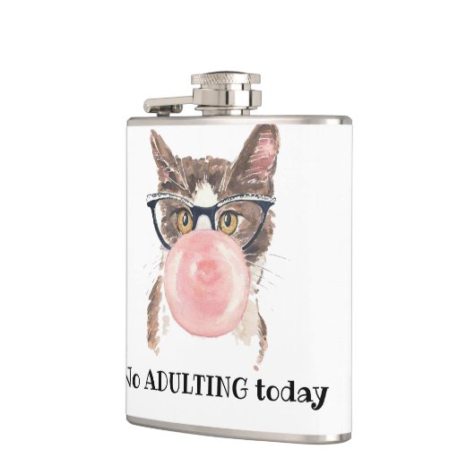 Geen opkomst vandaag grappige kat heupfles (Links)