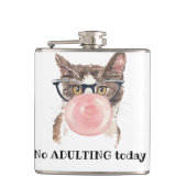 Geen opkomst vandaag grappige kat heupfles (Voorkant)