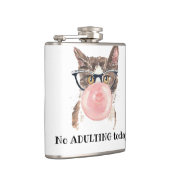 Geen opkomst vandaag grappige kat heupfles (Rechts)