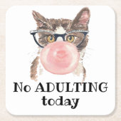 Geen opkomst vandaag grappige kat kartonnen onderzetters (Voorkant)