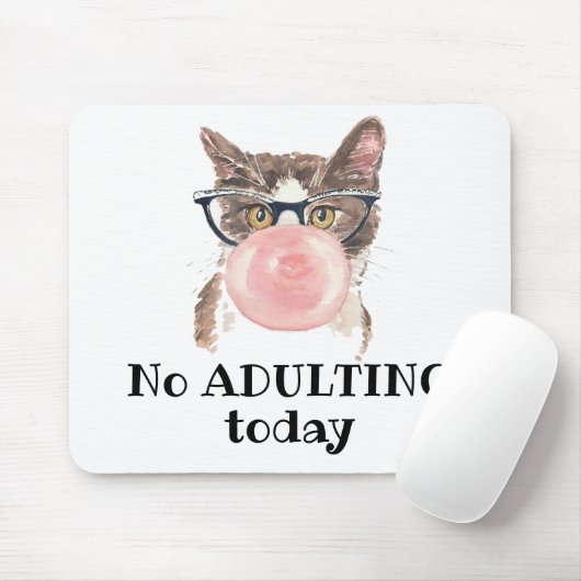 Geen opkomst vandaag grappige kat muismat (Met muis)