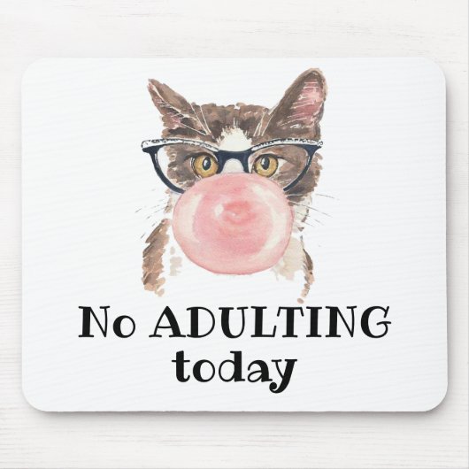 Geen opkomst vandaag grappige kat muismat (Voorkant)