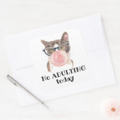 Geen opkomst vandaag grappige kat vierkante sticker (Envelop)