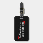 Geen oplossingen, alleen afwegingen bagagelabel (Voorkant verticaal)