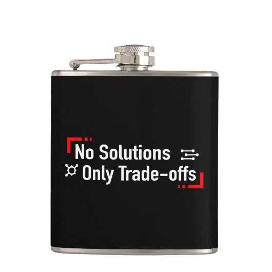 Geen oplossingen, alleen afwegingen heupfles (Voorkant)