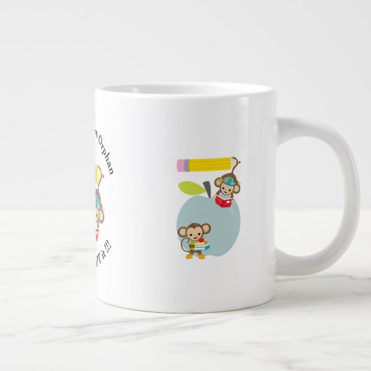 Geen orphan, neem alsjeblieft geen aap lezer aan grote koffiekop (Rechts)