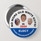 Geen oude blanke jongens meer! ronde button 4,0 cm (Voorkant /achterkant)