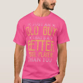 Geen oude man betere poolspeler dan jij Cue Stick  T-shirt (Voorkant)