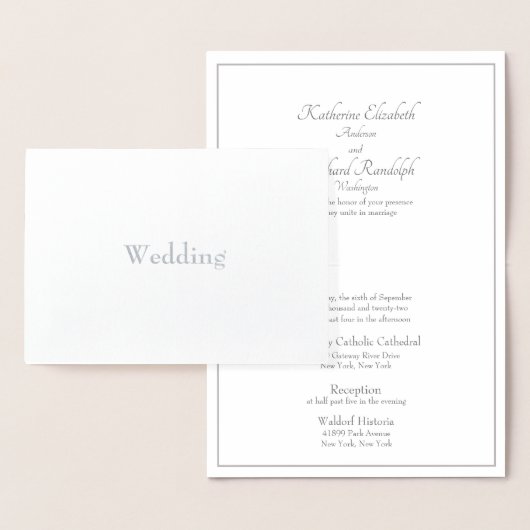 Geen ouders formeel Zilveren Foil Wedding Folie Kaarten (Display)