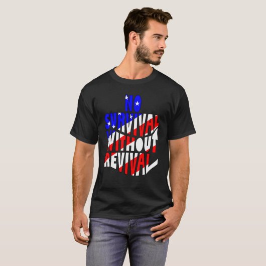 Geen overleving zonder revisie Repent American Chr T-shirt (Voorkant volledig)