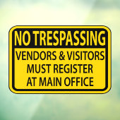 Geen overtreding U moet zich aanmelden bij de Main Raamsticker (Vel 3)