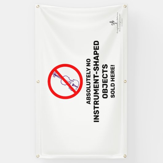 Geen Paarse Violins Lokale muziekwinkel Spandoek (Verticaal)