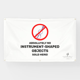 Geen Paarse Violins Lokale muziekwinkel Spandoek