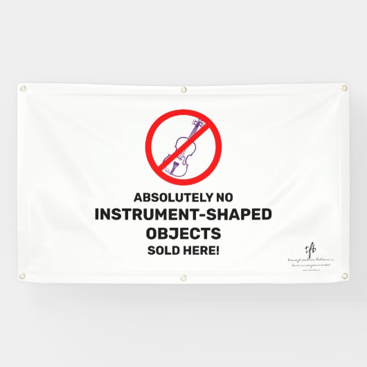 Geen Paarse Violins Lokale muziekwinkel Spandoek (Horizontaal)