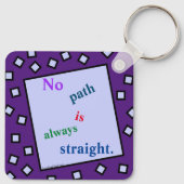 Geen pad is altijd recht Sleutelhanger (Achterkant)