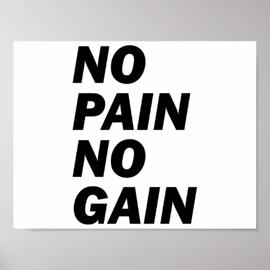 GEEN PAIN GEEN WINKEL POSTER (Voorkant)