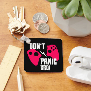 Geen paniek bij het gamen sleutelhanger