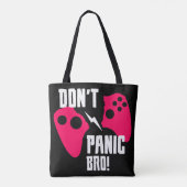 Geen paniek bij het gamen tote bag (Achterkant)