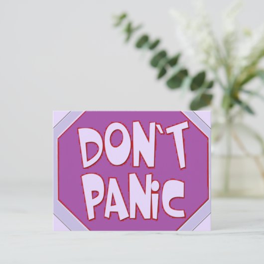 Geen paniek briefkaart (Staand voorkant)