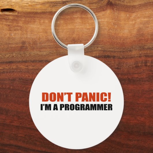 Geen paniek. Ik ben programmeur Sleutelhanger (Voorkant)