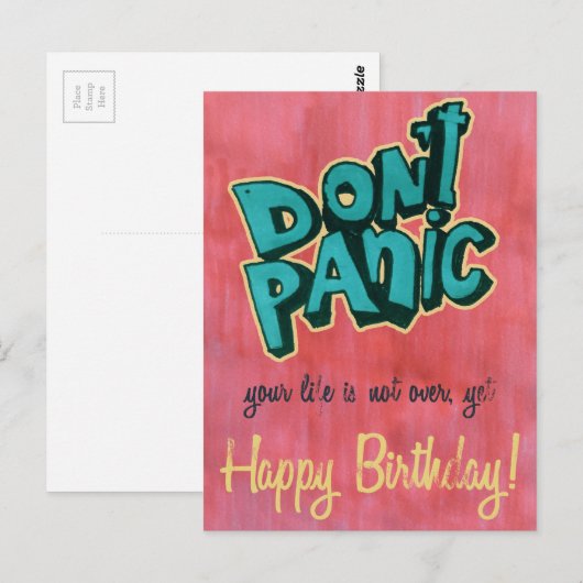 Geen paniek! Je leven is nog niet voorbij… Happy B Briefkaart (Voorkant / Achterkant)