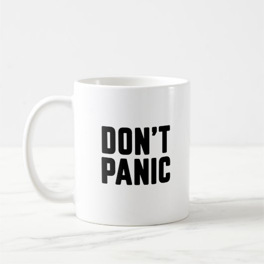 Geen paniek koffiemok (Links)