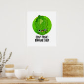 Geen paniek Romaine Calm Grappige Veggie Pun Poster (Keuken)
