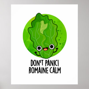 Geen paniek Romaine Calm Grappige Veggie Pun Poster