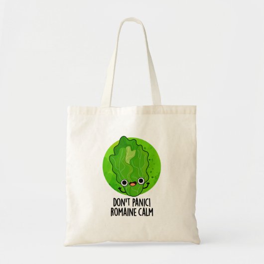 Geen paniek Romaine Calm Grappige Veggie Pun Tote Bag (Voorkant)