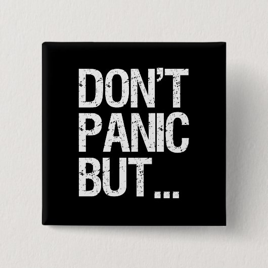 Geen paniek vierkante button 5,1 cm (Voorkant)