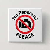 Geen Paparazzi alsjeblieft - geen foto's Vierkante Button 5,1 Cm (Voorkant)