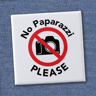 Geen Paparazzi alsjeblieft - geen foto's Vierkante Button 5,1 Cm