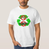 Geen papier Geen plastic Recyclen T-shirt (Voorkant)