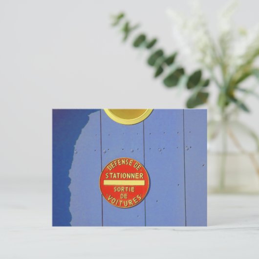 Geen Parkeerbare Franse bordblauwe deur Briefkaart (Staand voorkant)