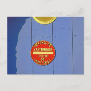 Geen Parkeerbare Franse bordblauwe deur Briefkaart