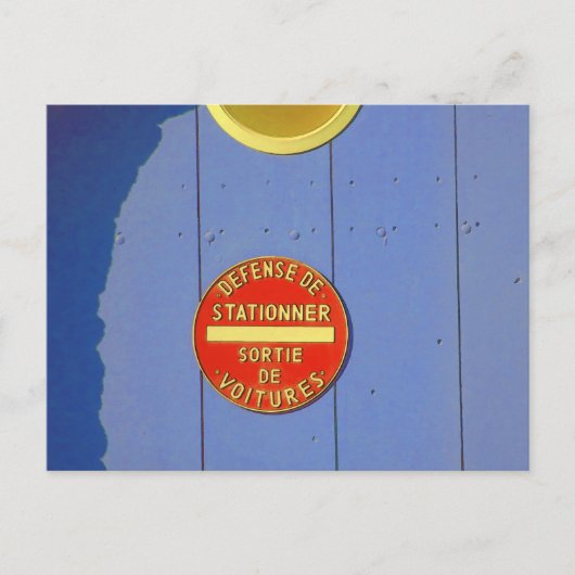 Geen Parkeerbare Franse bordblauwe deur Briefkaart (Voorkant)