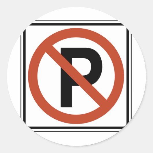 Geen parkeerbord ronde sticker (Voorkant)