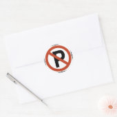 Geen parkeerbord ronde sticker (Envelop)