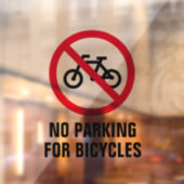 Geen parkeerfietsen, transparant ruitenbord raamsticker (Vel 2)