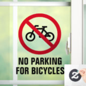 Geen parkeerfietsen, transparant ruitenbord raamsticker (Huis)