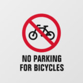 Geen parkeerfietsen, transparant ruitenbord raamsticker (Vel)