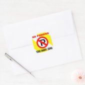 Geen parkeergeel wit strepen teken vierkante sticker (Envelop)