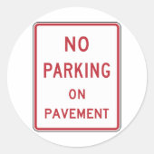 Geen parkeergelegenheid op het waarschuwingsbord v ronde sticker (Voorkant)