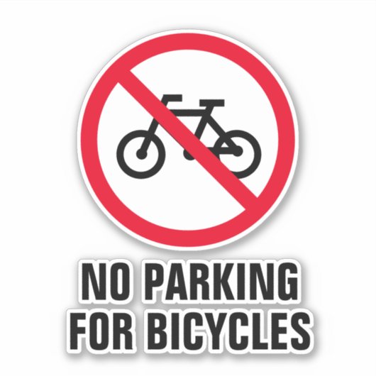 Geen parkeerplaatsen voor fietspakborden vinyl sticker (Voorkant)