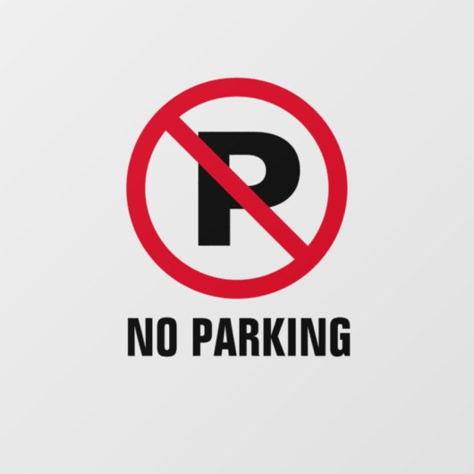Geen parkeerrood P-teken transparante venstervergr Raamsticker (Vel)