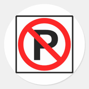 Geen parkeersnelwegteken ronde sticker